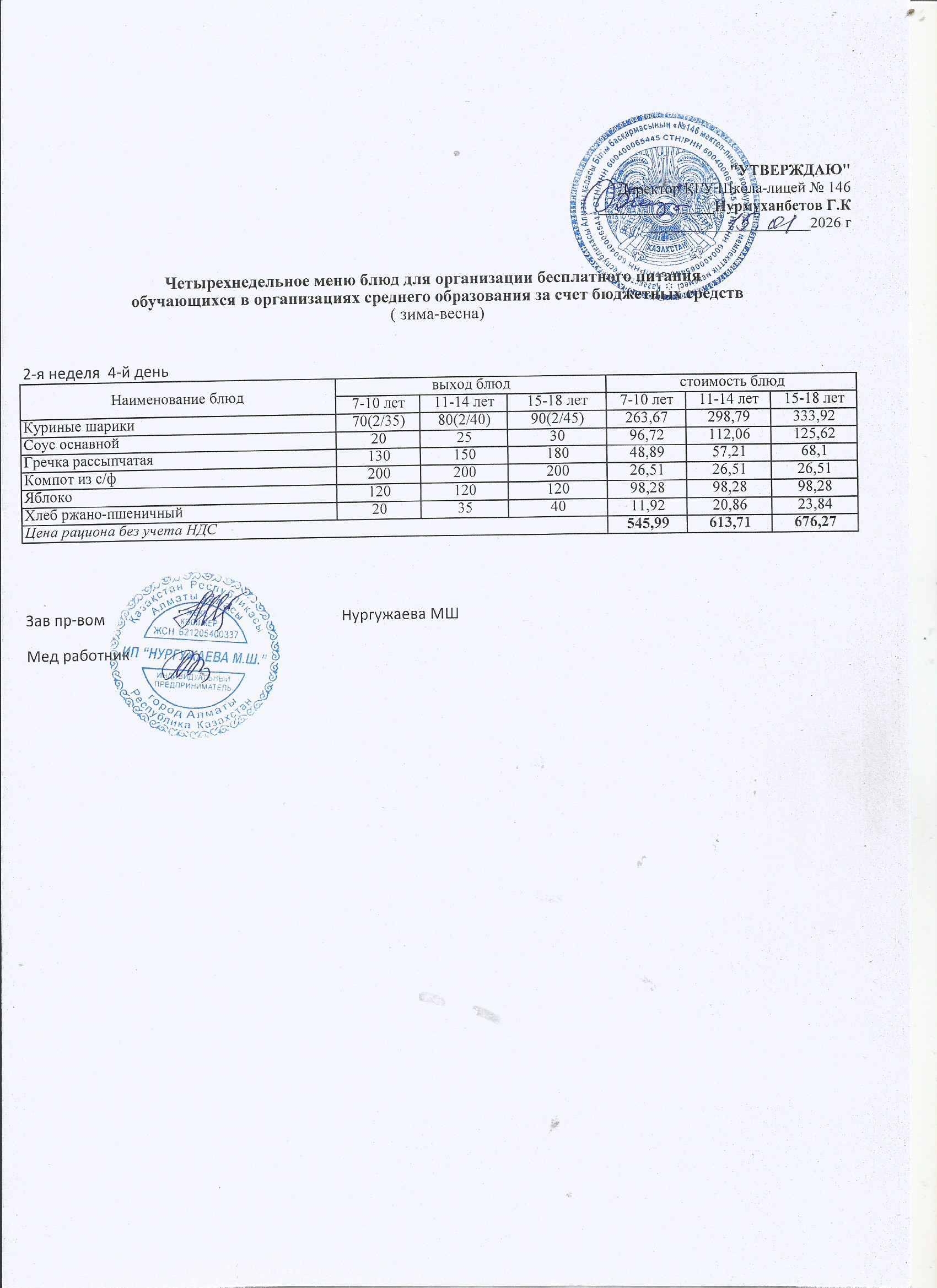 Ас мәзірінің тағамы